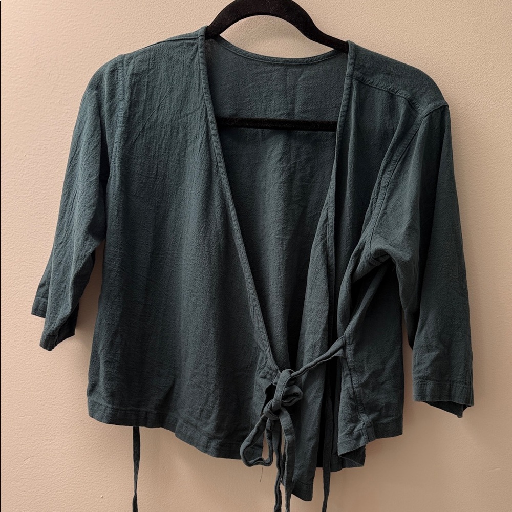 Dark Green Women's Wrap Top